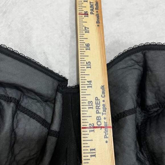 Dominique Lace Longline Bustier Black Firm Shaping Corset Top 38F - Picture 10 of 16